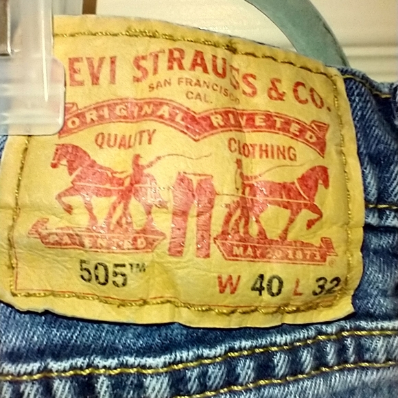 Levi's 505 Blue Regular Fit Straight Leg Denim Jeans Men's sz 40x32. - Picture 8 of 8